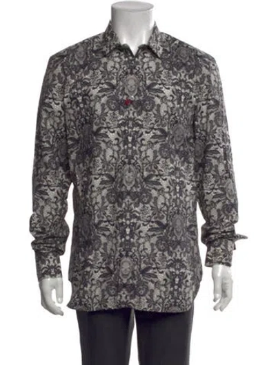 Pre-owned Alexander Mcqueen Lace Pattern Long Sleeve Shirt W/ Tags In Neutral