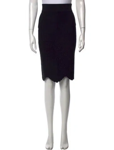 Pre-owned Alexander Mcqueen Lace Pattern Midi Length Skirt In Black