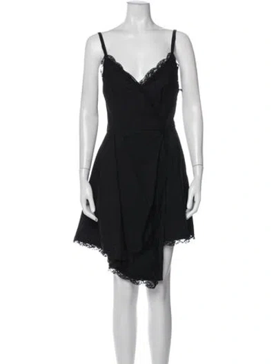 Pre-owned Alexander Mcqueen Lace Pattern Mini Dress In Black