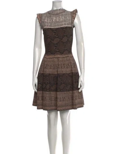 Pre-owned Alexander Mcqueen Lace Pattern Mini Dress In Multi