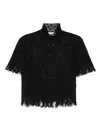 Alexander Mcqueen Black Knitted Cobweb Lace Top In Black