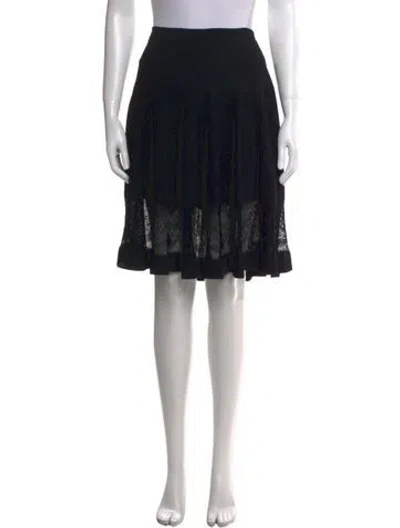 Pre-owned Alexander Mcqueen Lace Trim Embellishment Knee-length Skirt In Black