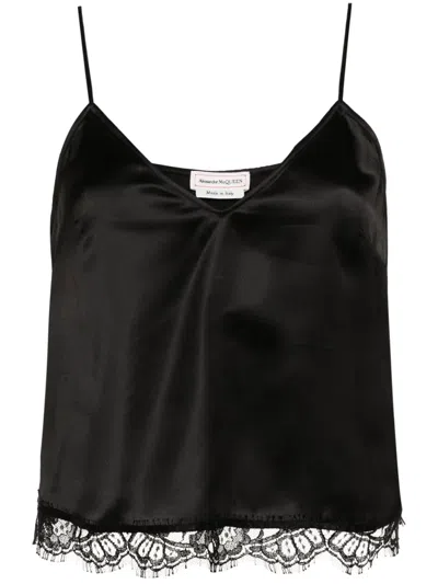 Alexander Mcqueen Top With Thin Straps In Black