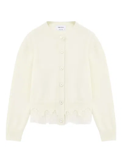 ALEXANDER MCQUEEN LACE-TRIMMED CARDIGAN