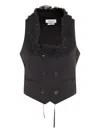 Alexander Mcqueen Lace Trimmed Satin Top With Adjustable Straps In Black