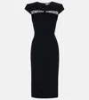 Alexander Mcqueen Lace-trimmed Midi Dress In Black