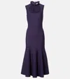 Alexander Mcqueen Mcqueen Lace Panel Flared Midi Dress In Purple