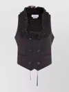 Alexander Mcqueen Lace Trimmed Satin Top With Adjustable Straps In Black