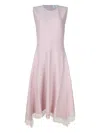 Alexander Mcqueen Lace-trimmed Sleeveless Midi Dress In Pink