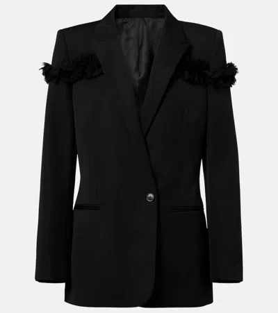 Alexander Mcqueen Lace-trimmed Wool Blazer
