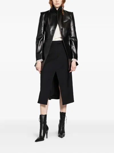 Alexander Mcqueen Lace Turtleneck Top In Black