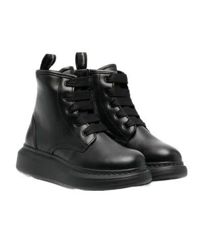 Alexander Mcqueen Lace-up Ankle Boots In Black