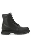 ALEXANDER MCQUEEN LACE-UP BOOTS FOR MEN: HPSS24 BLACK GALOSH-INSPIRED FLARED 100% LEATHER & RUBBER