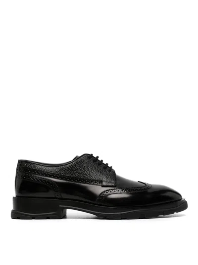 Alexander Mcqueen Alexander Mc Queen Textured Derby Shoes In Black