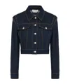 Alexander Mcqueen Lace-up Cropped Denim Jacket In Black