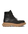 Alexander Mcqueen Lace-up Leather Ankle Boots In Black