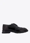 Alexander Mcqueen Lace-up Leather Brogue Shoes In Black