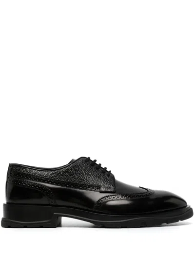 Alexander Mcqueen Alexander Mc Queen Textured Derby Shoes In Black
