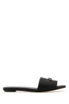 Alexander Mcqueen Open-toe Black Sandals With Metallic Accent In Black