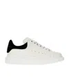 Alexander Mcqueen White Leather Sneakers With Black Suede Heel In White