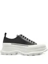 Alexander Mcqueen Black Nappa Leather Tread Slick Sneakers In Black