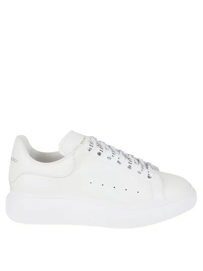 Alexander Mcqueen Lace-up Sneakers In Smooth White Calfskin