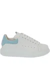 Alexander Mcqueen Oversized Sneakers In White And Light Blue Calfskin  In Blue