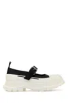 Alexander Mcqueen Leather And Rubber Lace-up Ballerinas