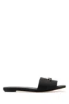 Alexander Mcqueen T-bar Leather Flat Sandals In Black