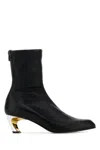 Alexander Mcqueen Armadillo Leather Boots In Blacksilvergold