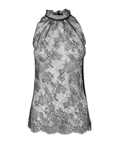 Alexander Mcqueen Lace Vest In Gray