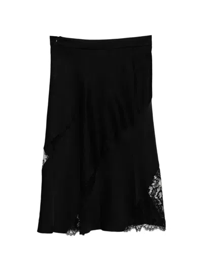 Alexander Mcqueen Lace-trim Asymmetric Skirt In Black