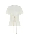 Alexander Mcqueen Mcqueen Cotton Jersey Corset T-shirt In White