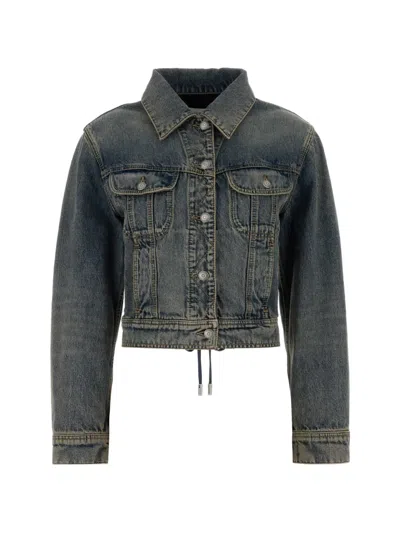 Alexander Mcqueen Long-sleeve Denim Jacket In Blue