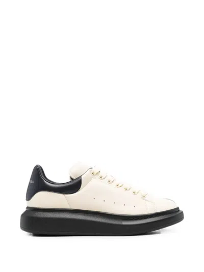 Alexander Mcqueen Lace-up Leather Sneakers In Neutral