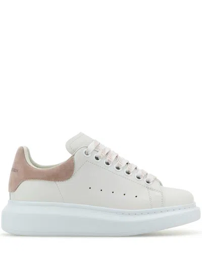 Alexander Mcqueen Lace-up Round Toe Sneakers With Oversized Rubber Sole In White
