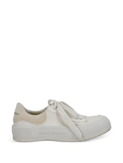 Pre-owned Alexander Mcqueen Lace-up Sneakers In White