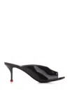 Alexander Mcqueen 70 Open-toe Leather Mules In Black