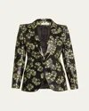 Alexander Mcqueen Lacquered Sunflower Single-breasted Jacket In Multi