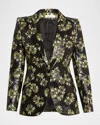 Alexander Mcqueen Lacquered Sunflower Single-breasted Jacket In Multi
