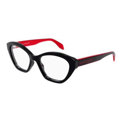 Alexander Mcqueen Ladies Black Cat Eye Eyeglass Frames Am0360o 003