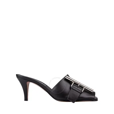 ALEXANDER MCQUEEN ALEXANDER MCQUEEN LADIES BLACK FRANCISCO 70 MM LEATHER MULES