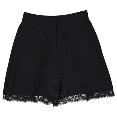 Alexander Mcqueen Ladies Black Shorts With Lace Inserts