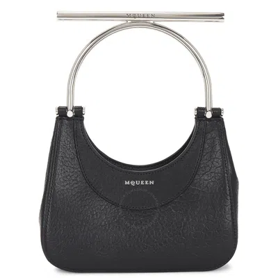 ALEXANDER MCQUEEN ALEXANDER MCQUEEN LADIES BLACK / SILVER MINI T-BAR BAG