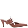 Alexander Mcqueen Ladies Rouge Fonce 70mm Francisco Leather Mules