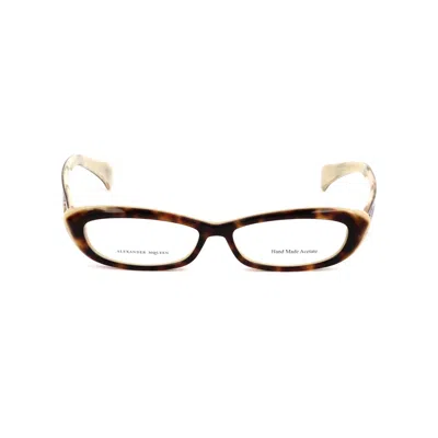Alexander Mcqueen Ladies' Spectacle Frame  Amq-4181-twx  52 Mm Gbby2 In Brown