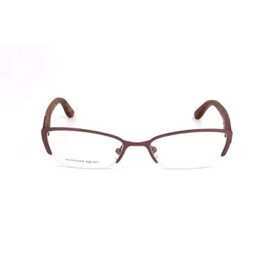 Alexander Mcqueen Ladies' Spectacle Frame  Amq-4183-wcv  53 Mm Gbby2 In Brown