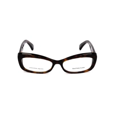 Alexander Mcqueen Brown Acetate Frames In Black