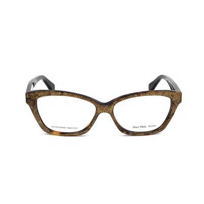 Alexander Mcqueen Ladies' Spectacle Frame  Amq-4268-ofn  53 Mm Gbby2 In Brown
