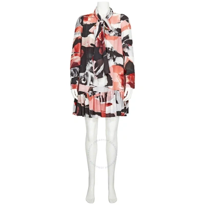 Alexander Mcqueen Ladies Torn Rose Ruffle Mini Dress In Multicolor